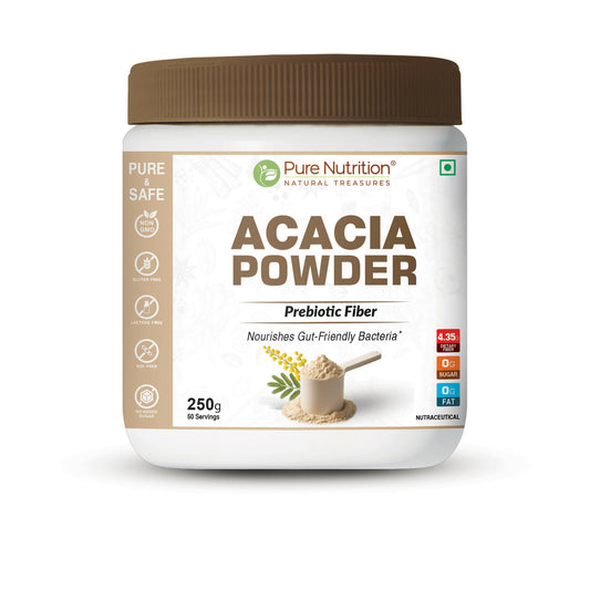 Pure Nutrition Acacia Powder 250gm | 100% Pure Acacia Gum | Prebiotic Fibre Supplement | Nourishes Gut Health | Improves Digestion