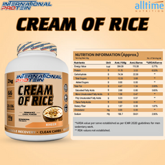International Protein® Cream of Rice Powder | Premium Rice Cereal | 22.3g Clean Carbs & Easy Digesting | Supports Muscle Recovery & Daily Energy | 66 Servings | 2kg (Milk Chocolate)