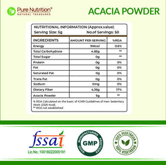 Pure Nutrition Acacia Powder 250gm | 100% Pure Acacia Gum | Prebiotic Fibre Supplement | Nourishes Gut Health | Improves Digestion