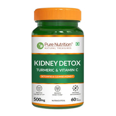 Pure Nutrition Kidney Detox Supplement | 60 Veg Capsules with Punarnava, Gokhru, Turmeric & Rosehip Extracts | Supports Kidney Health & Natural Detox | Plant-Based Formula
